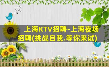 上海KTV招聘-上海夜场招聘(挑战自我.等你来试)